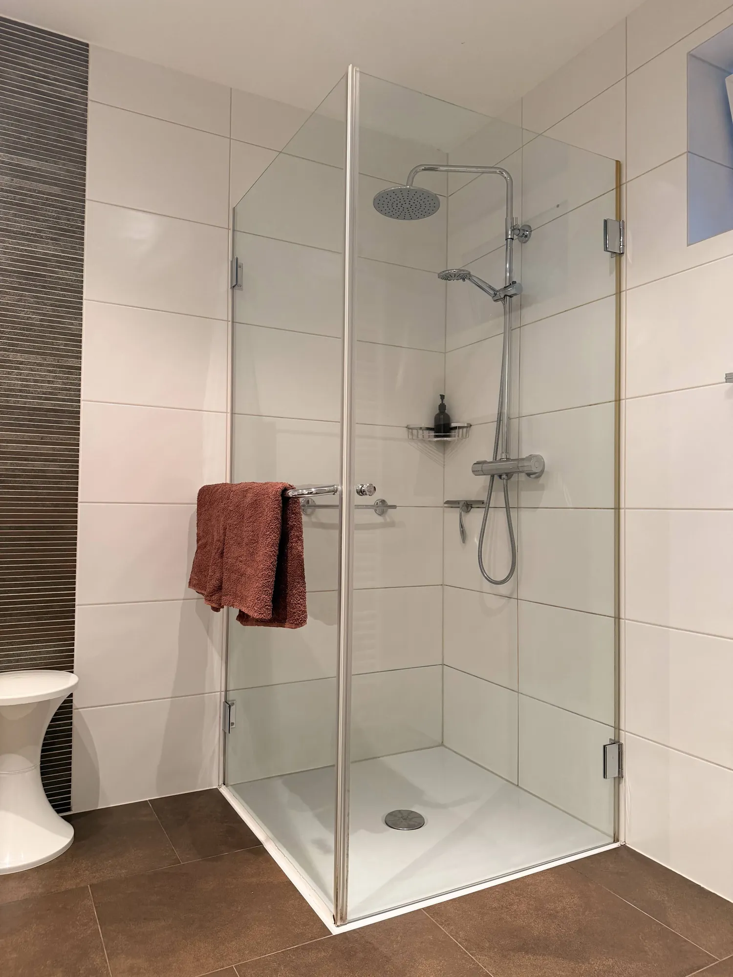 Bodengleiche Dusche im Bad von Antoinettes Ferienwohnung